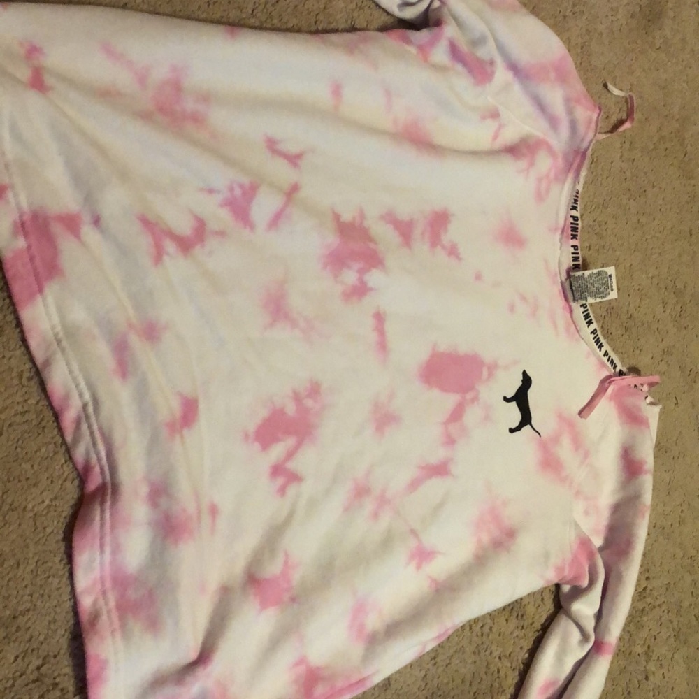 Victoria secrets off shoulder pink tie die